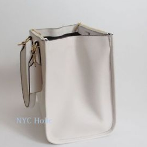 NWT COACH Crossgrain Leather Tote Crossbody Chalk - Picture 4 of 8